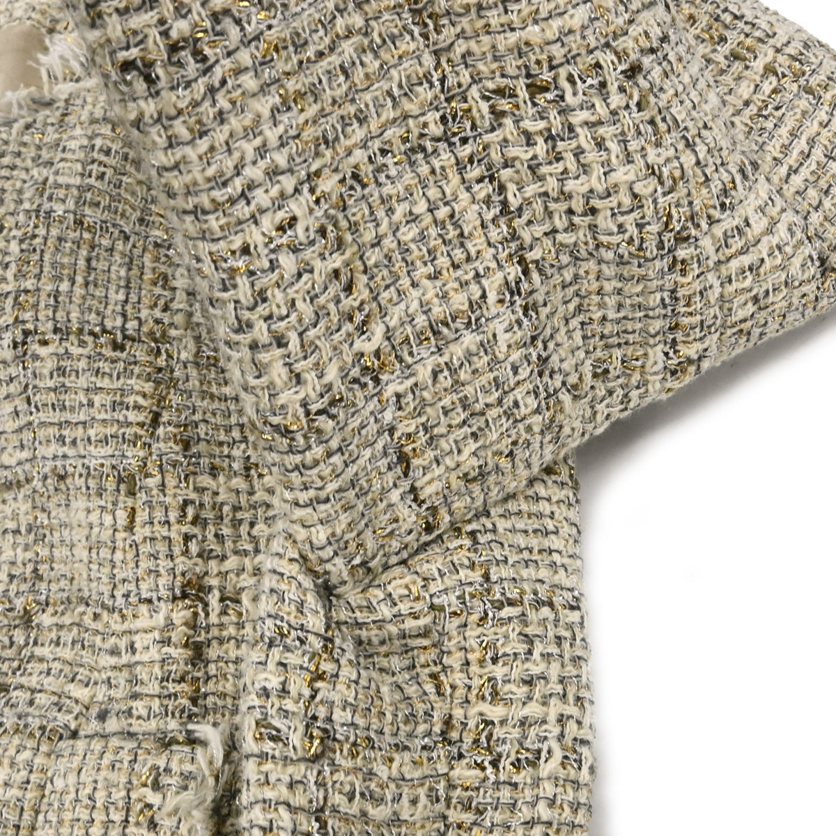 Chanel 2010 Collarless Jacket Tweed Beige #38