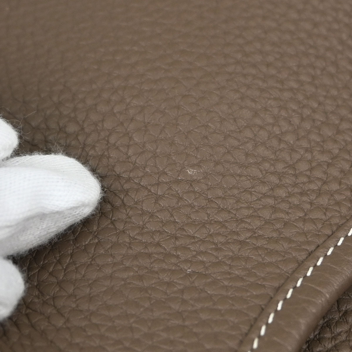 Hermes Etoupe Taurillon Clemence Evelyne 3 29 PM Shoulder Bag