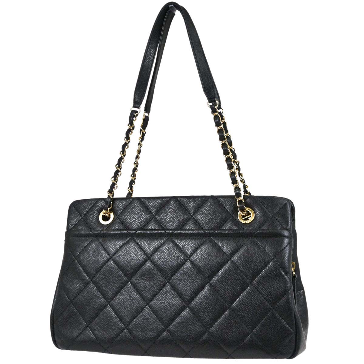 Chanel Black Caviar Skin Timeless CC Chain Tote Bag