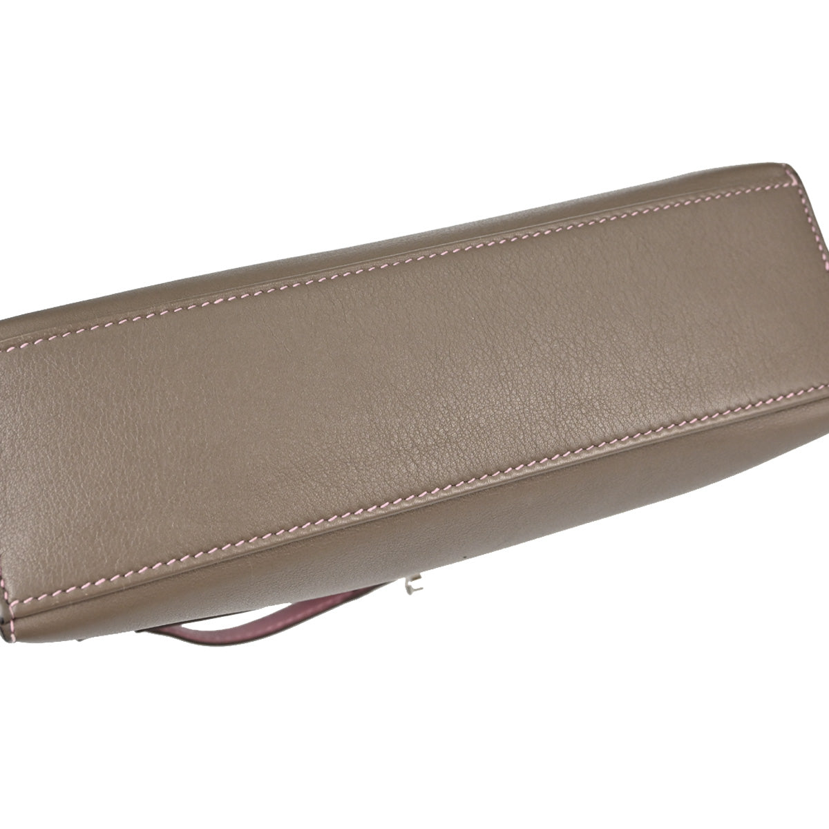 Hermes Etoupe Gray Pink Swift Verso Kelly Pochette Handbag
