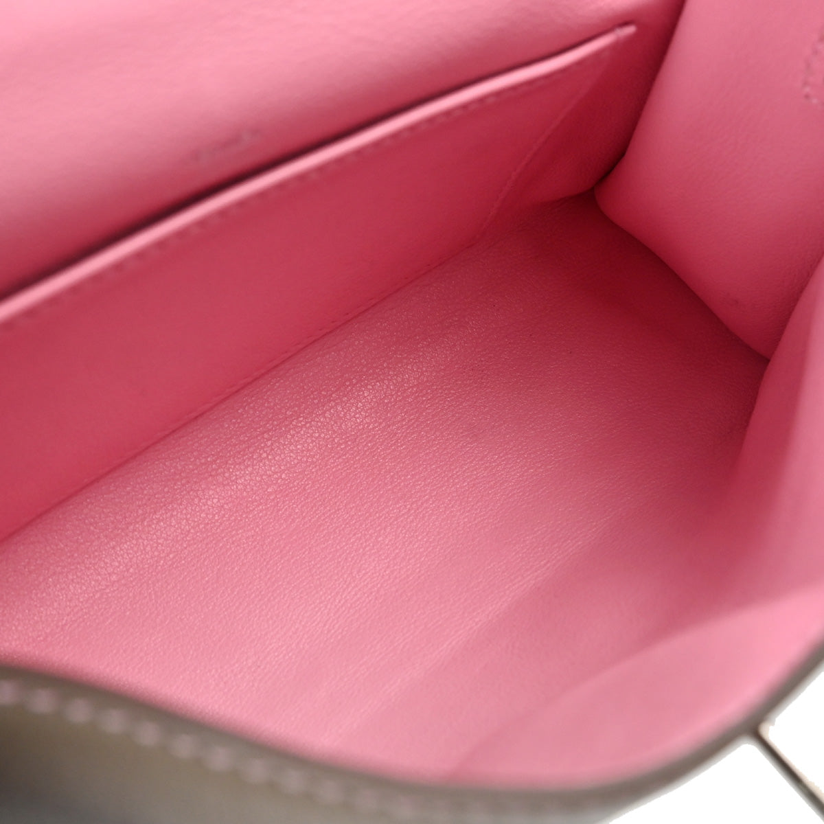 Hermes Etoupe Gray Pink Swift Verso Kelly Pochette Handbag