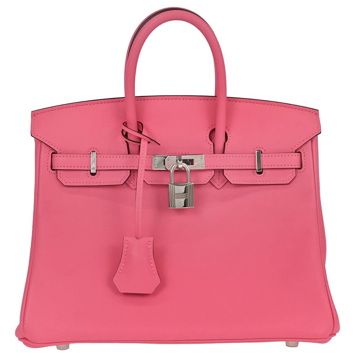 Hermes Rose Azalee Swift Birkin 25 Handbag