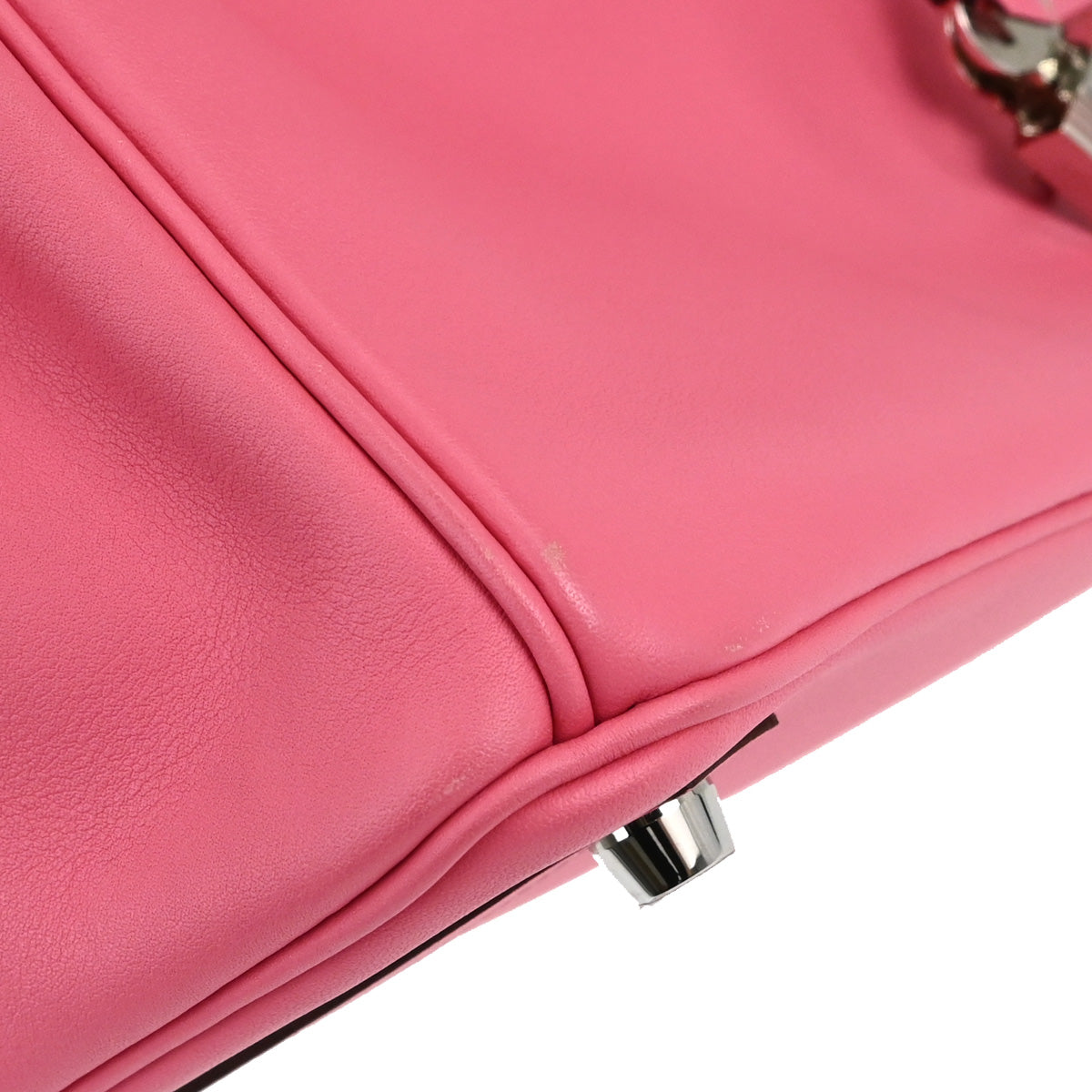 Hermes Rose Azalee Swift Birkin 25 Handbag