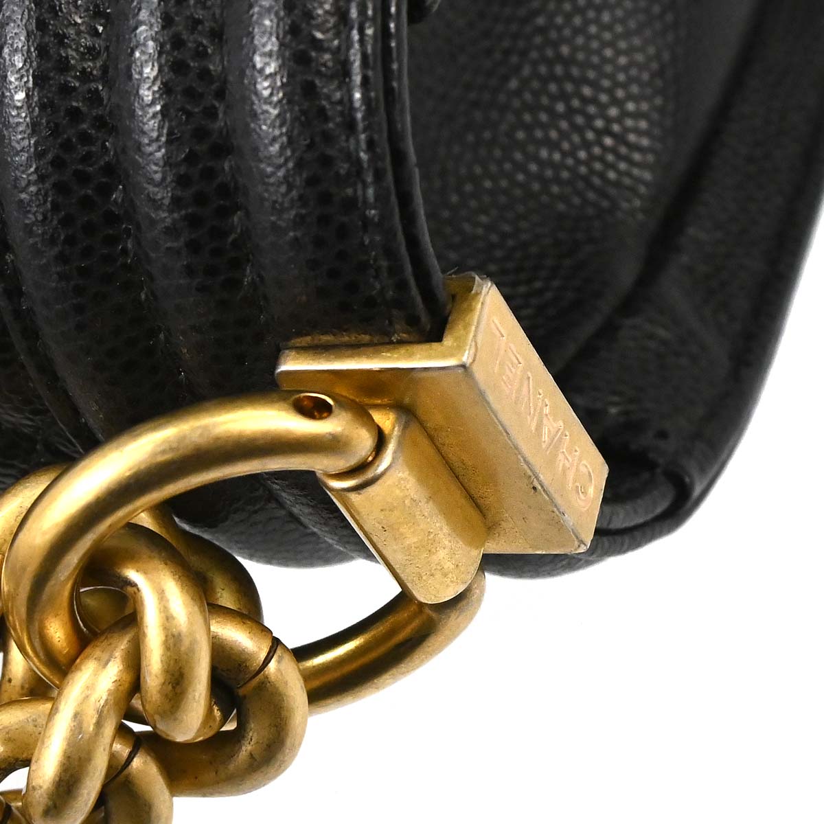 Boy Chanel Black Caviar Skin Small Chain Shoulder Bag