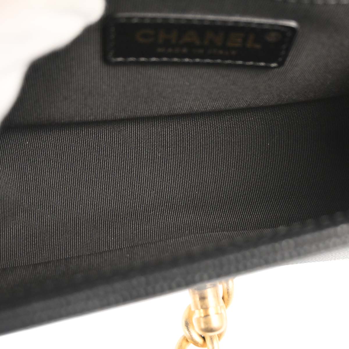Boy Chanel Black Caviar Skin Small Chain Shoulder Bag