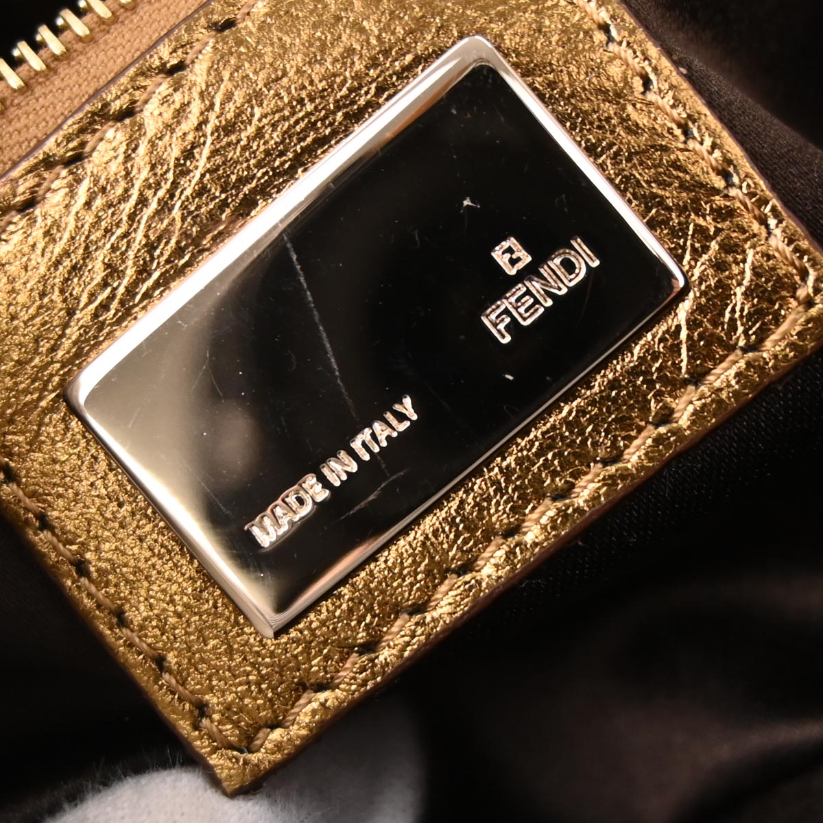 Fendi Brown Velvet Baguette Handbag