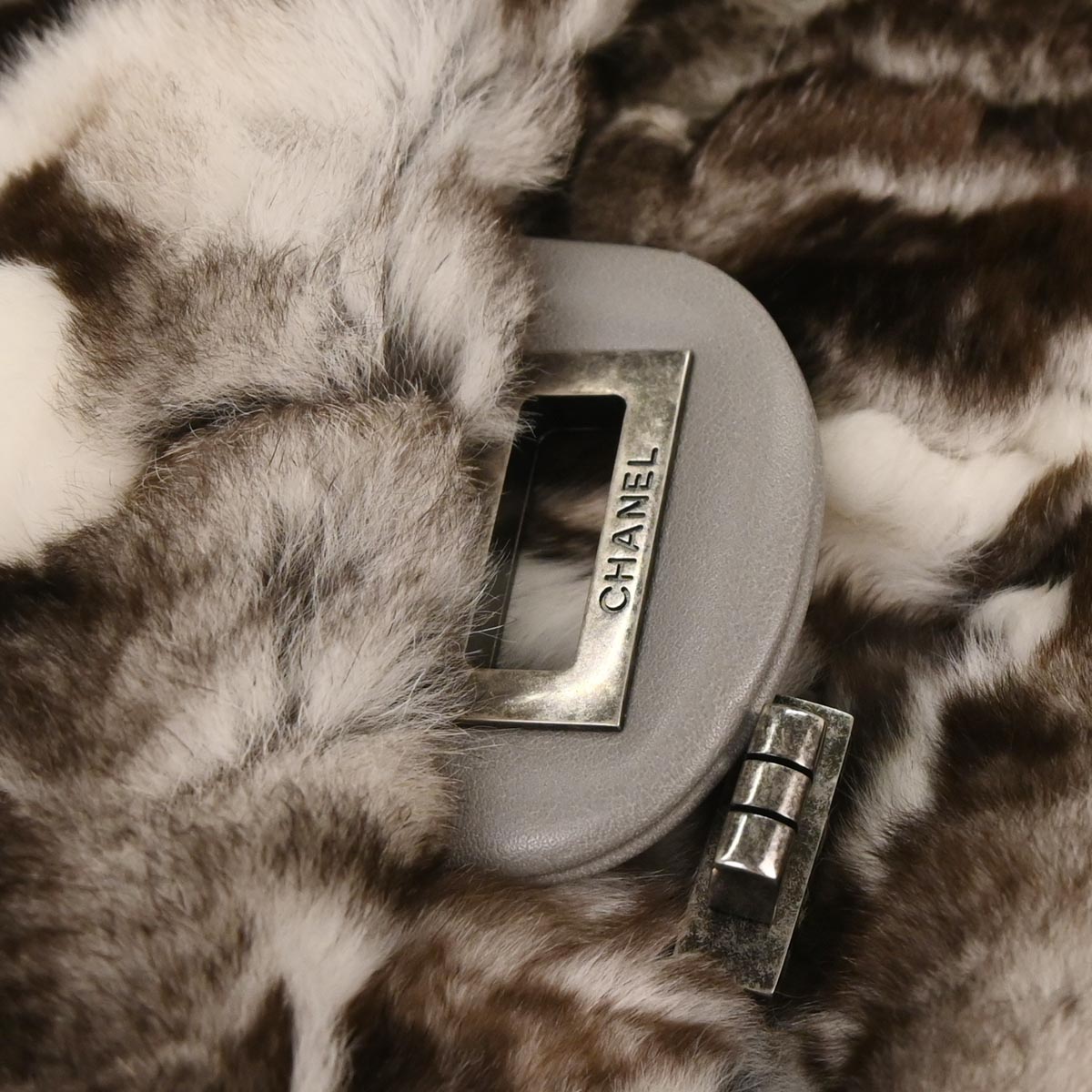 Chanel * Brown Orylag Fur 2.55 Classic Double Flap Shoulder Bag