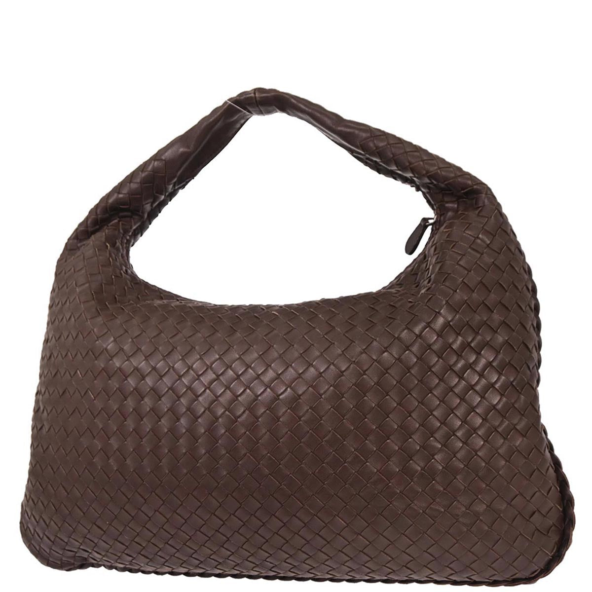 Bottega Veneta Brown Leather Intrecciato Hobo Handbag