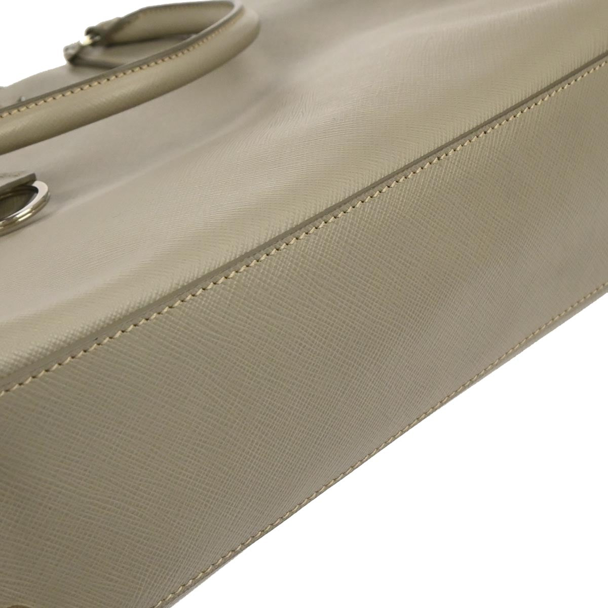 Prada Gray Leather 2way Shoulder Tote Handbag