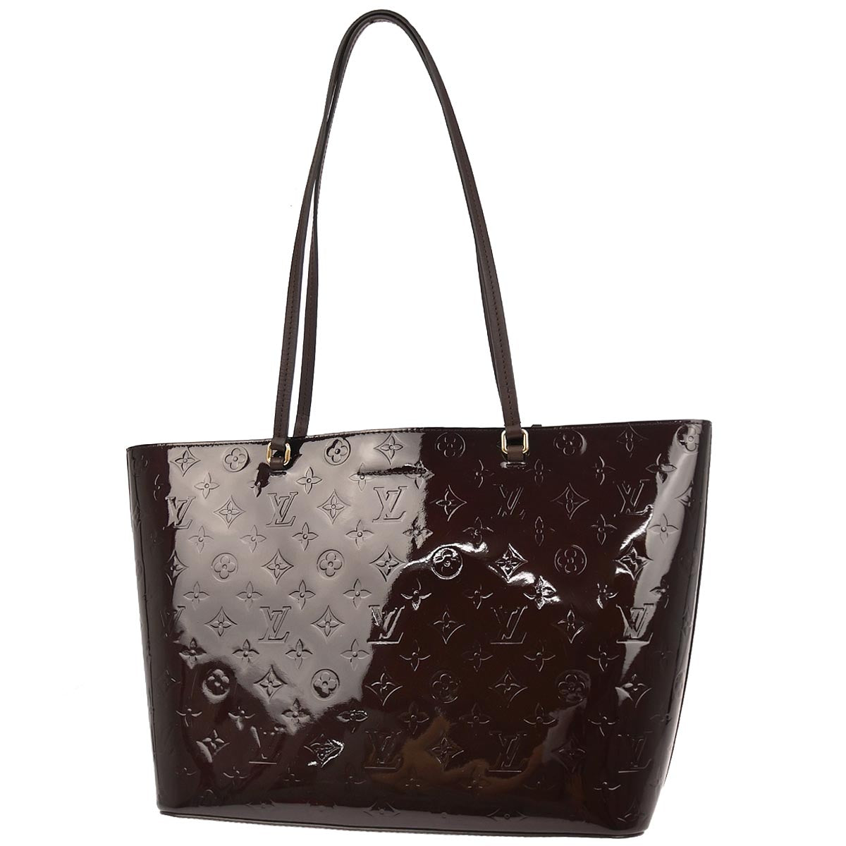Louis Vuitton 2017 Dark Purple Vernis Long Beach MM Tote Bag M90475
