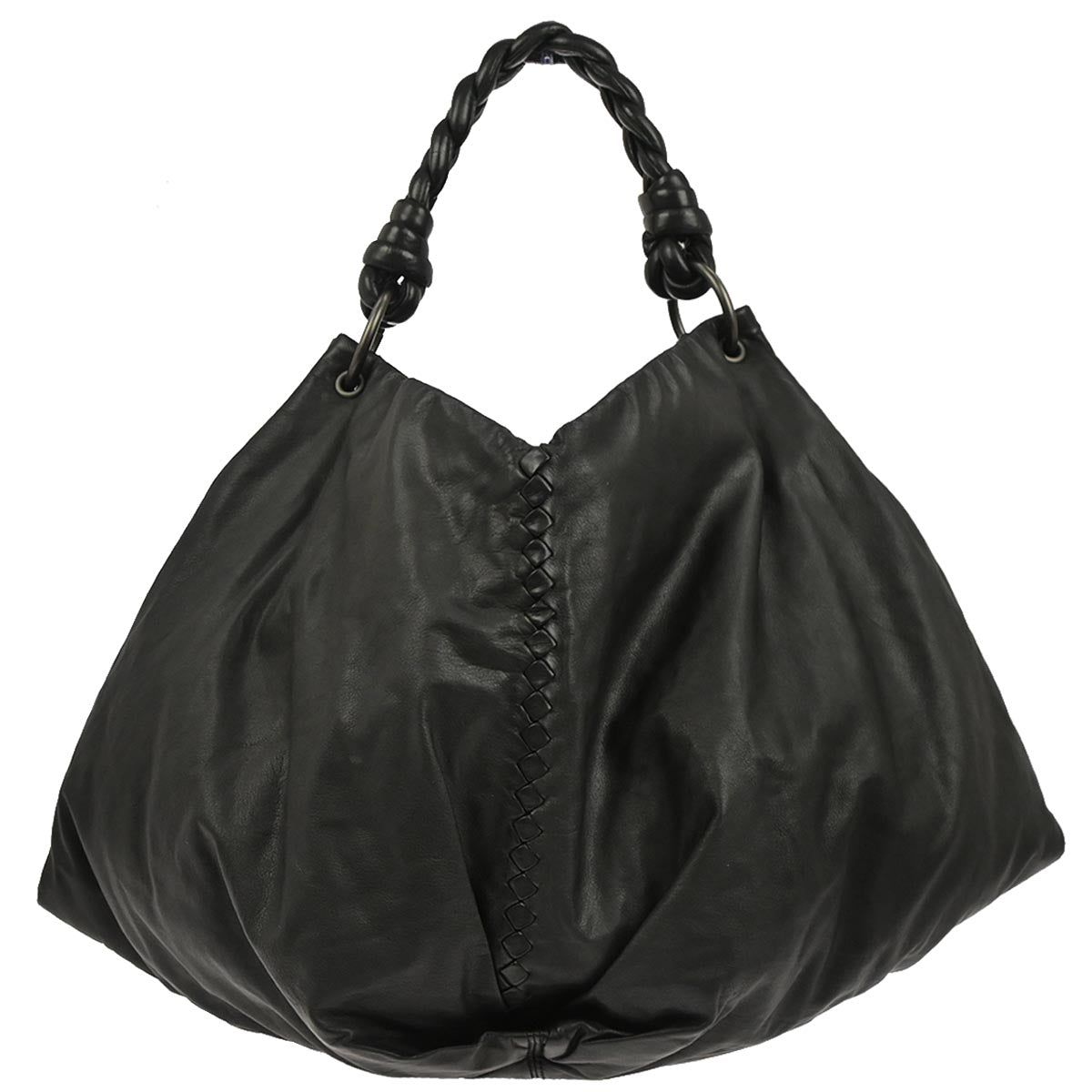 Bottega Veneta Black Nappa Intrecciato Aquilone Handbag