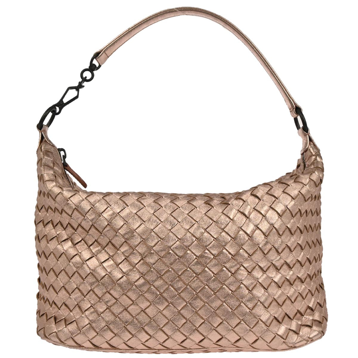 Bottega Veneta Metallic Pink Lambskin Intrecciato Handbag