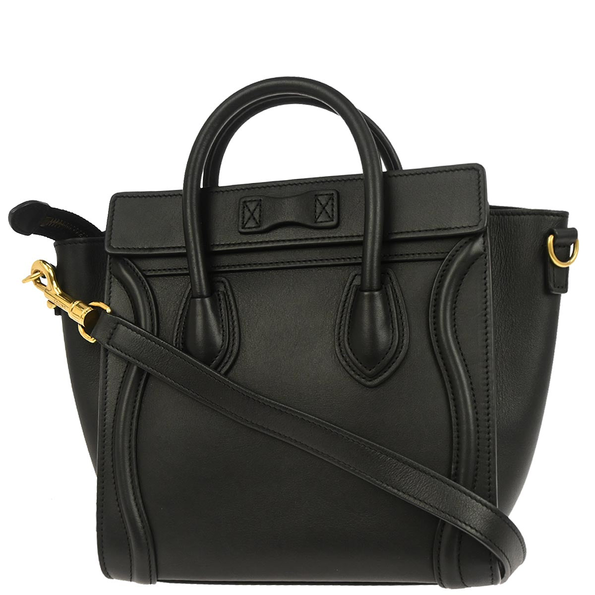 Celine Black Nano Luggage 2way Shoulder Tote Bag
