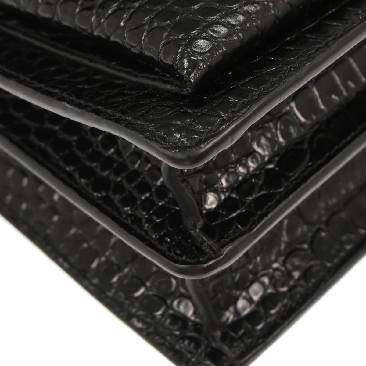 Saint Laurent Black Embossed Leather Sunset Shoulder Bag