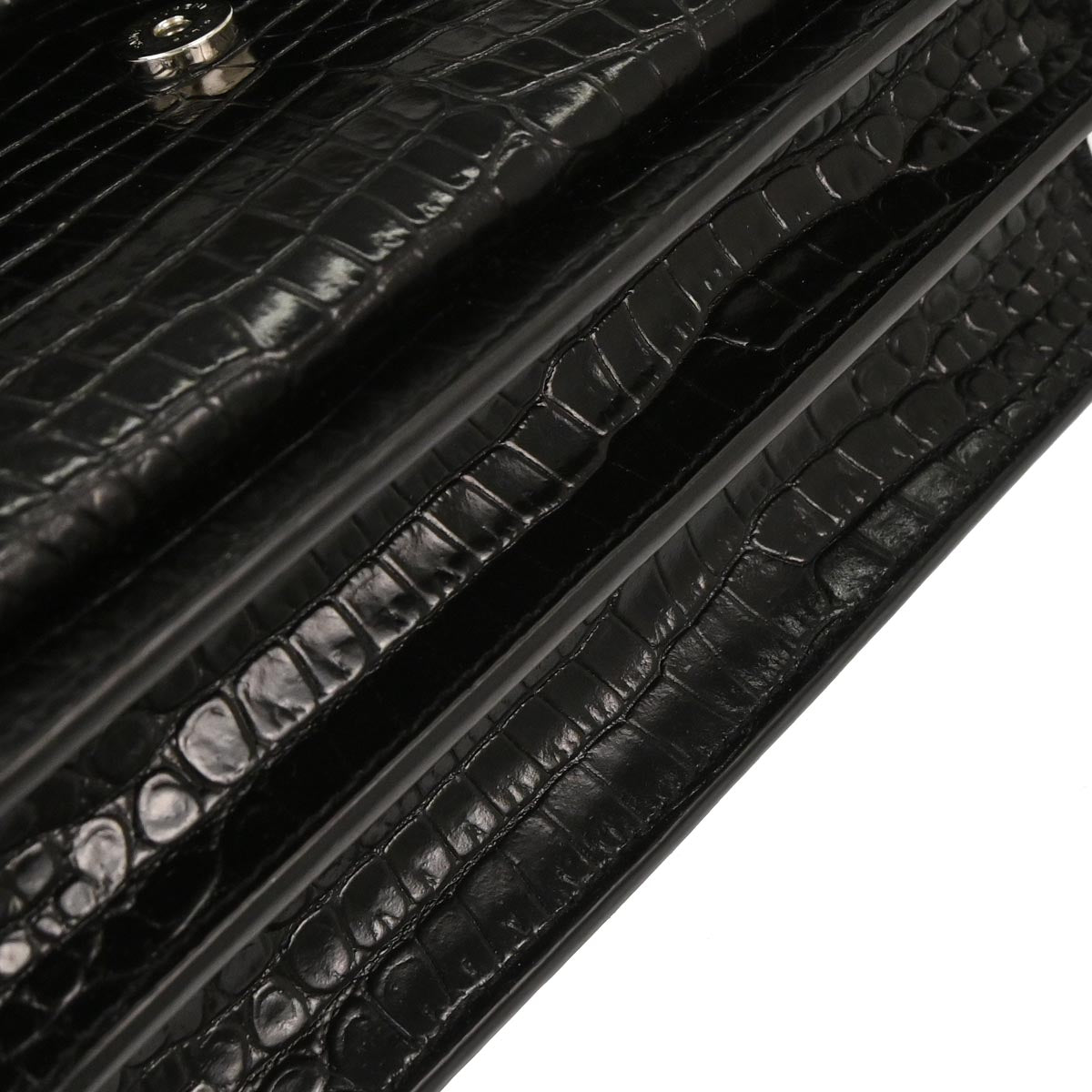 Saint Laurent Black Embossed Leather Sunset Shoulder Bag