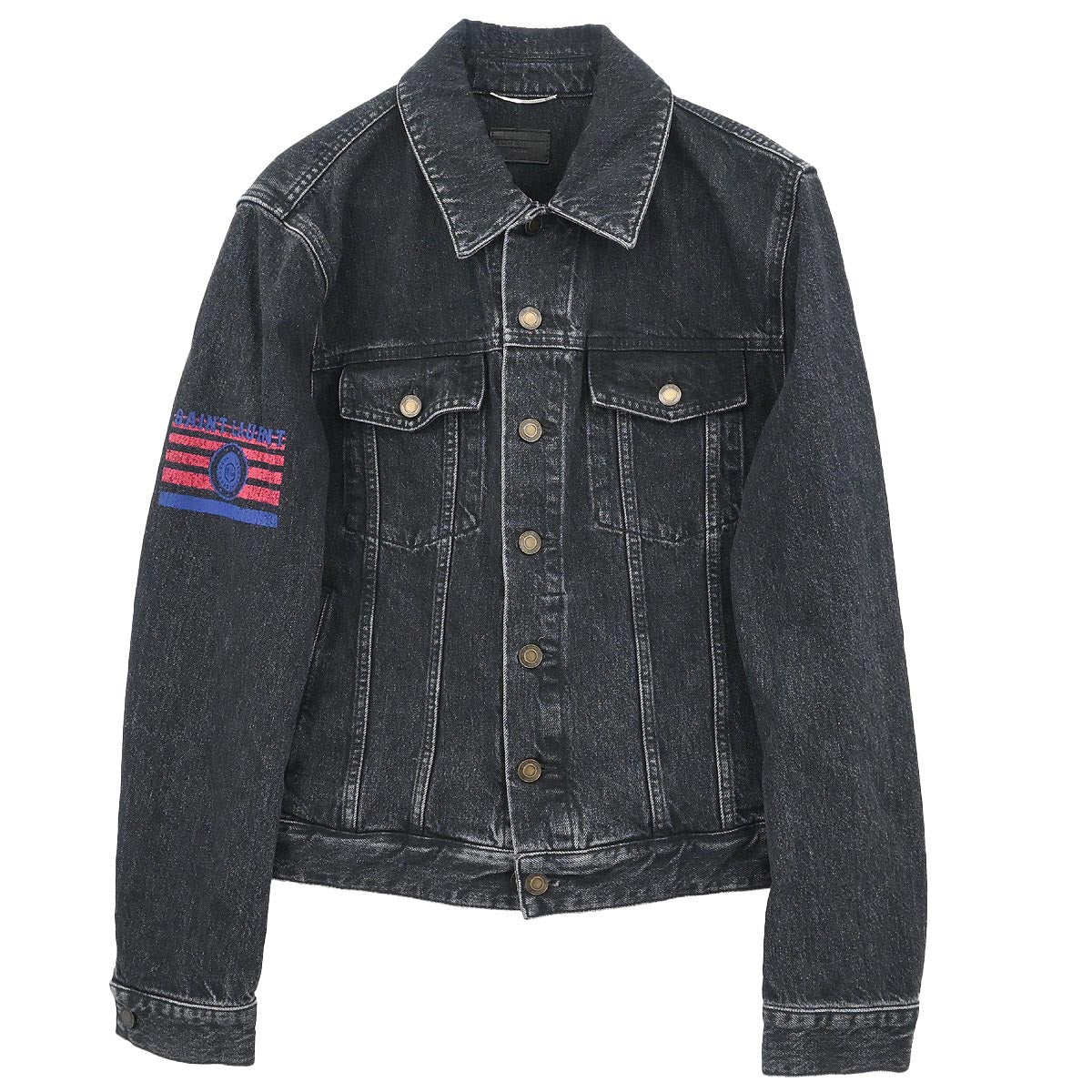 Saint Laurent 2018 Single Breasted Denim Jacket Black #M