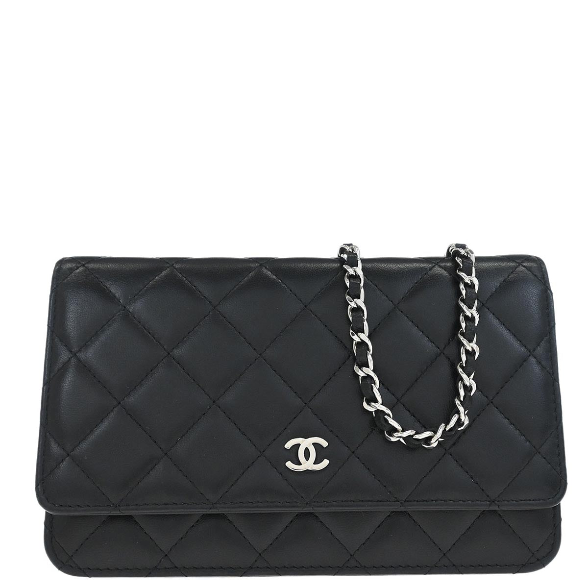 Chanel 2019 Black Lambskin Classic WOC Wallet on Chain Bag