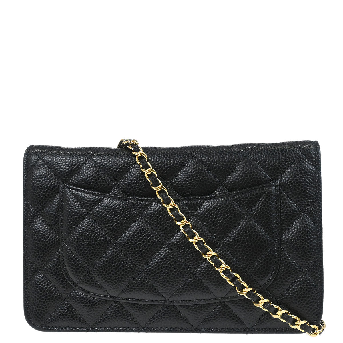 Chanel 2018 Black Caviar Skin Classic WOC Wallet on Chain Bag