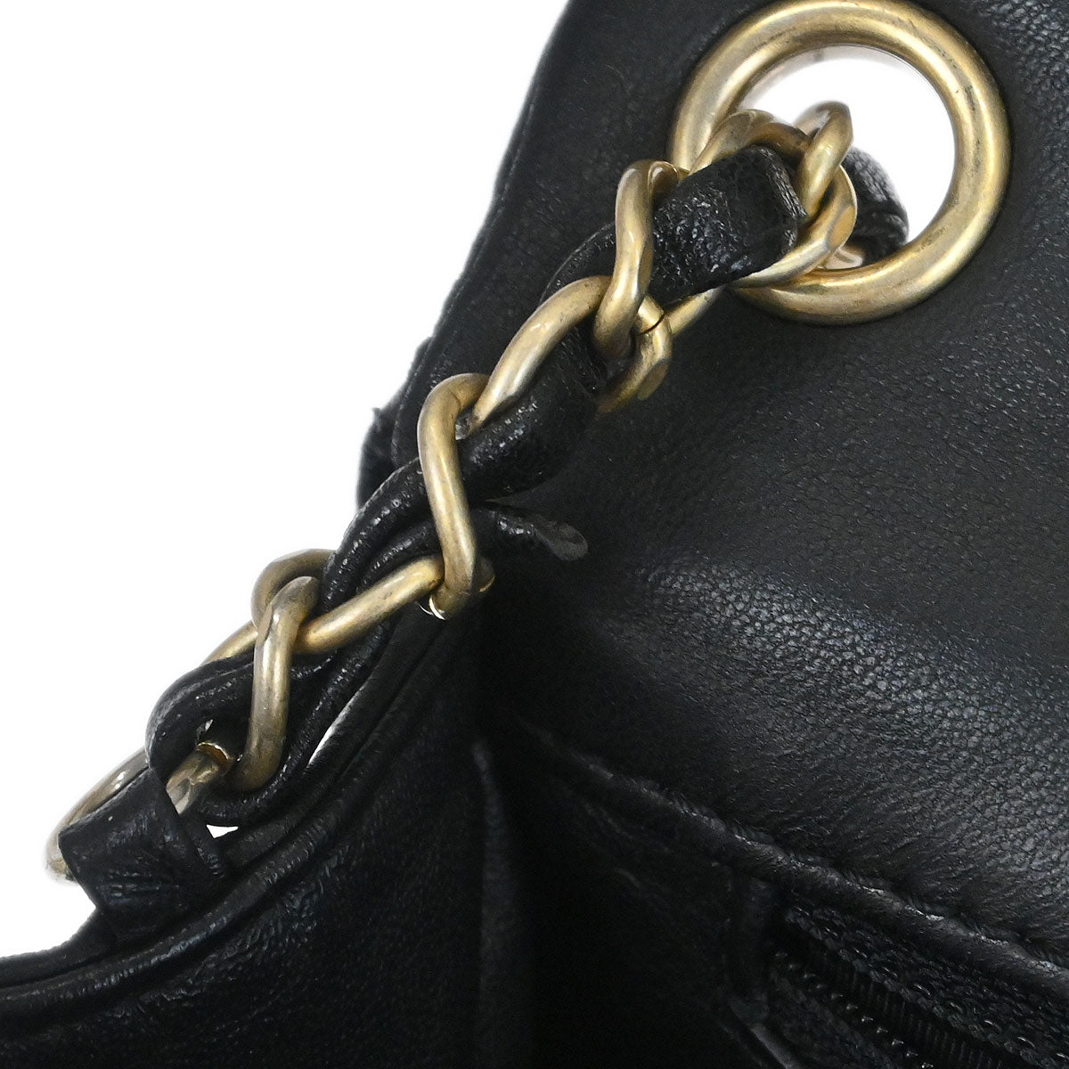 Chanel 2017 Black Lambskin Cross Stitch Coco Handle 2way Shoulder Handbag