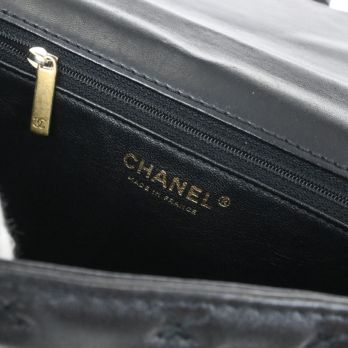 Chanel 2017 Black Lambskin Cross Stitch Coco Handle 2way Shoulder Handbag