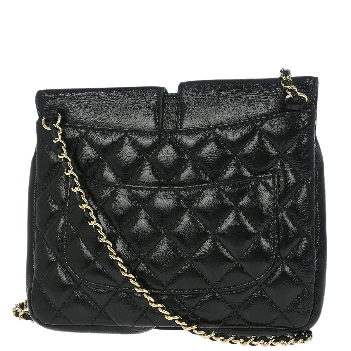 Chanel 2019 Black Calfskin Double Pocket Flap Shoulder Bag