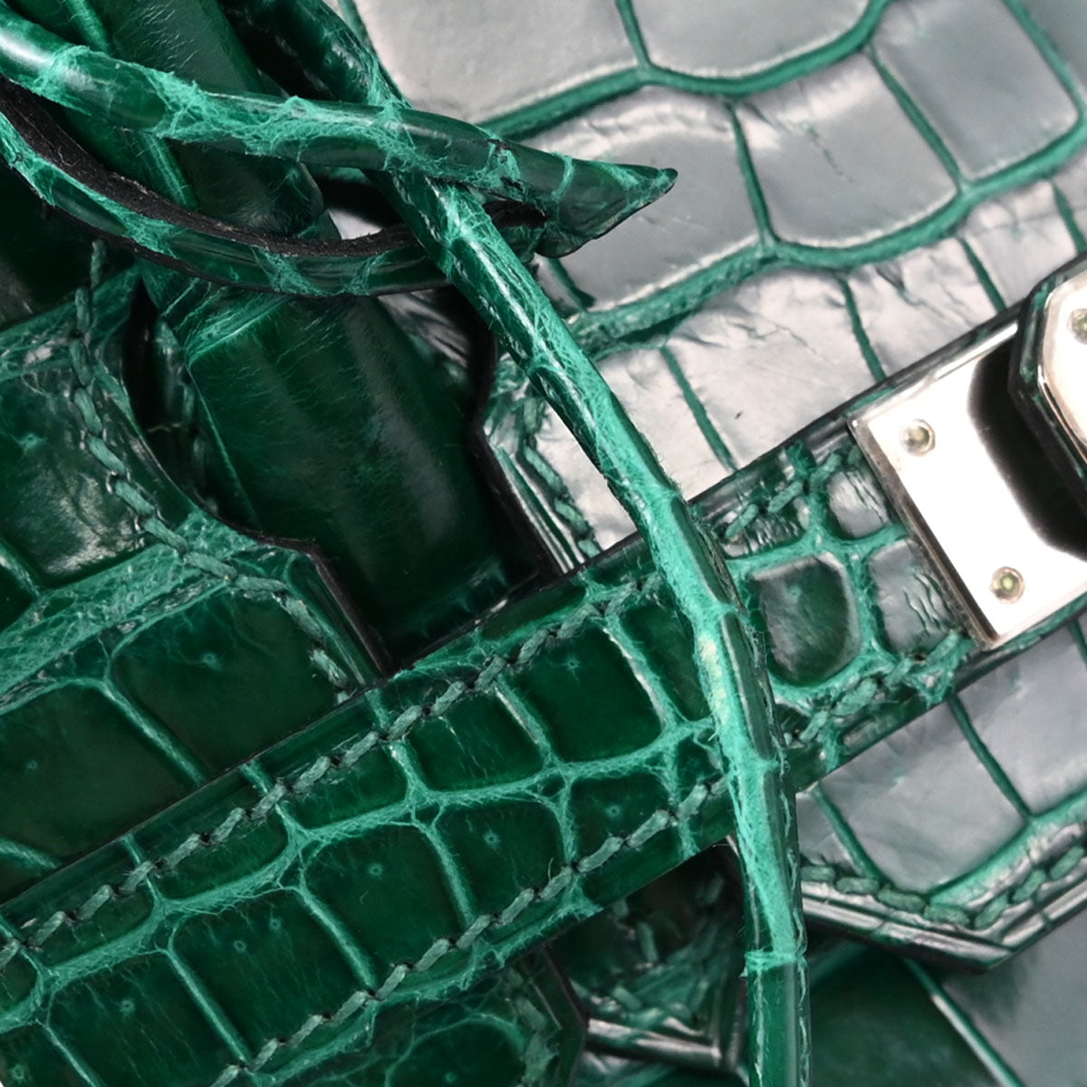 Hermes * Vert Emerald Porosus Birkin 30 Handbag
