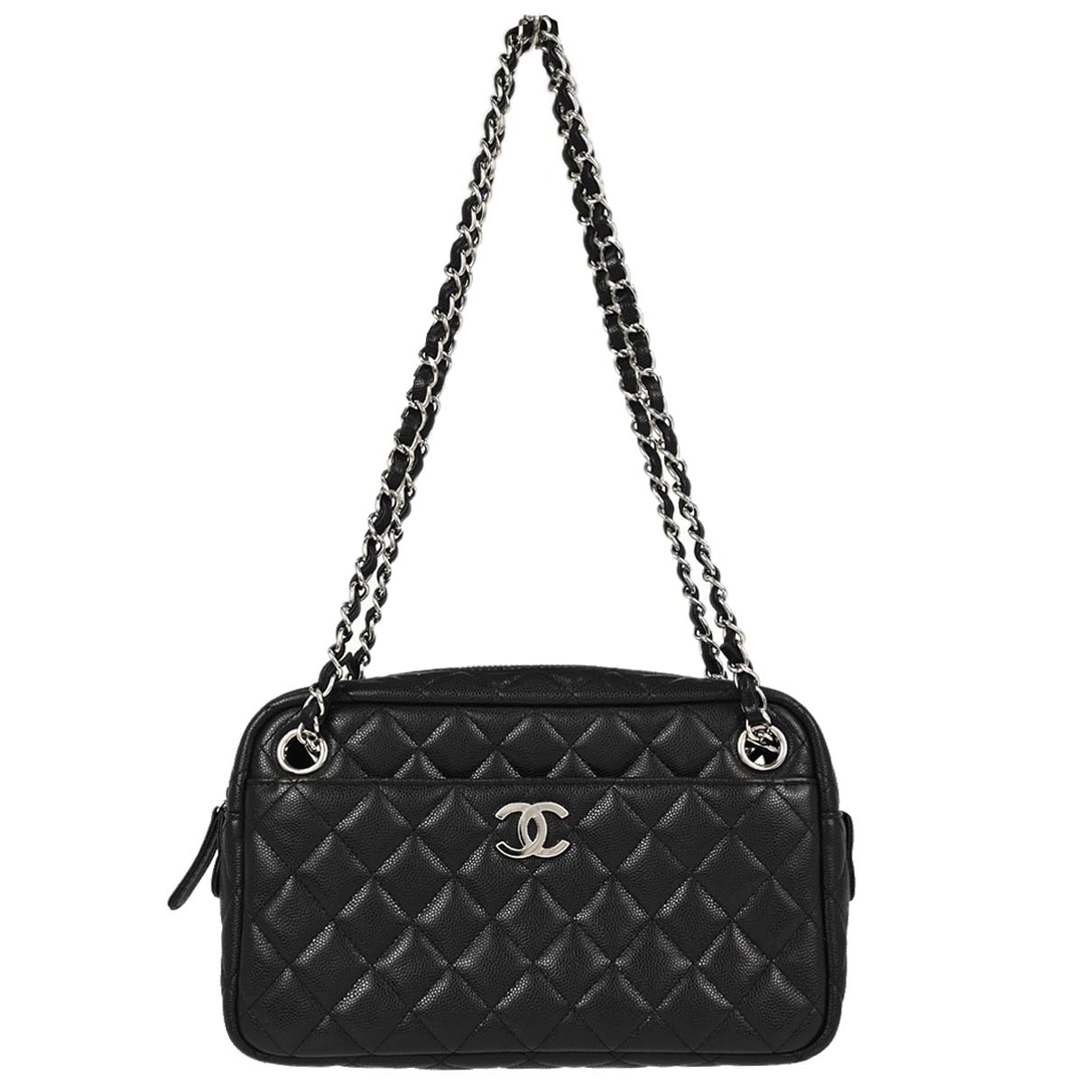 Chanel 2018-2019 Black Caviar Skin Camera Bag Small