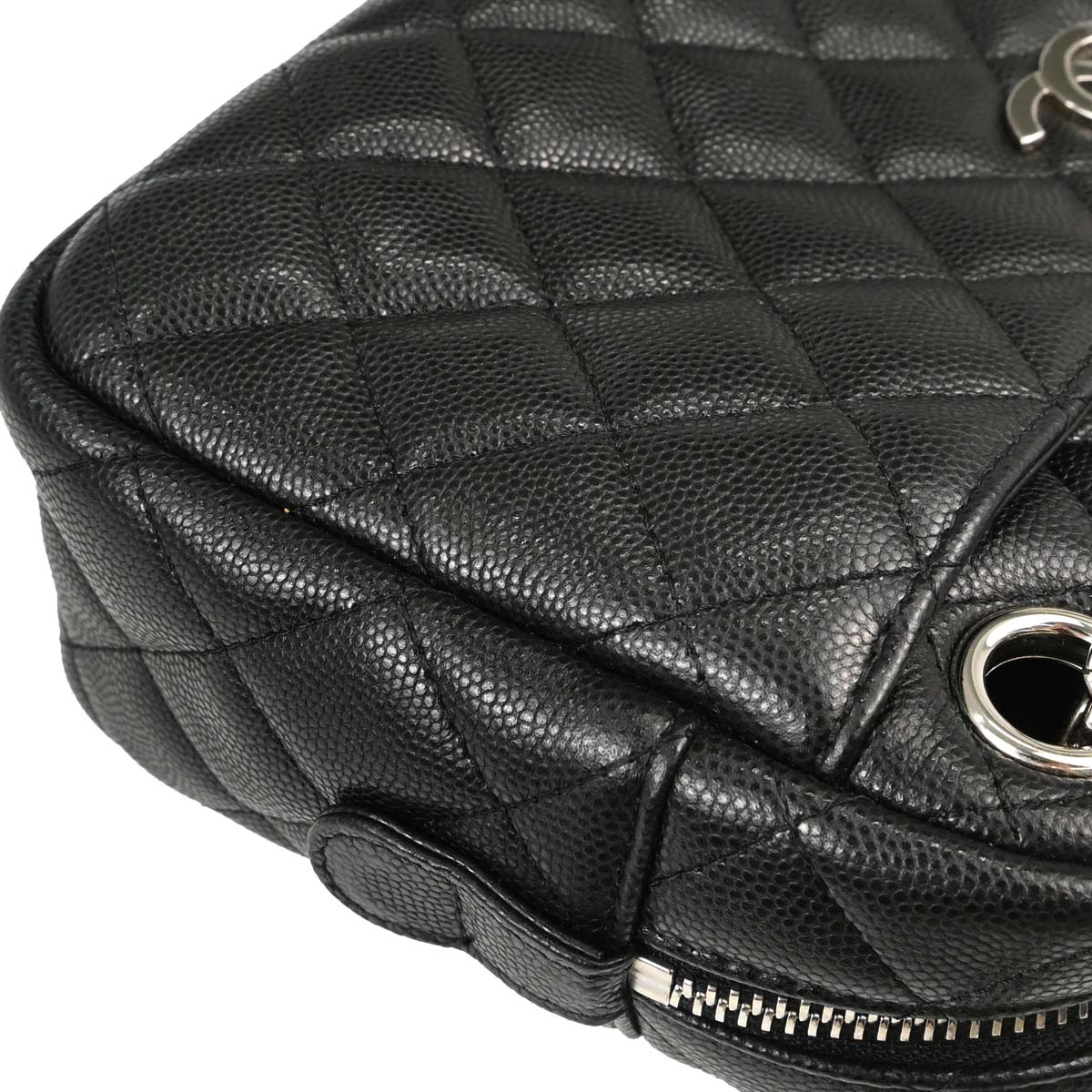 Chanel 2018-2019 Black Caviar Skin Camera Bag Small