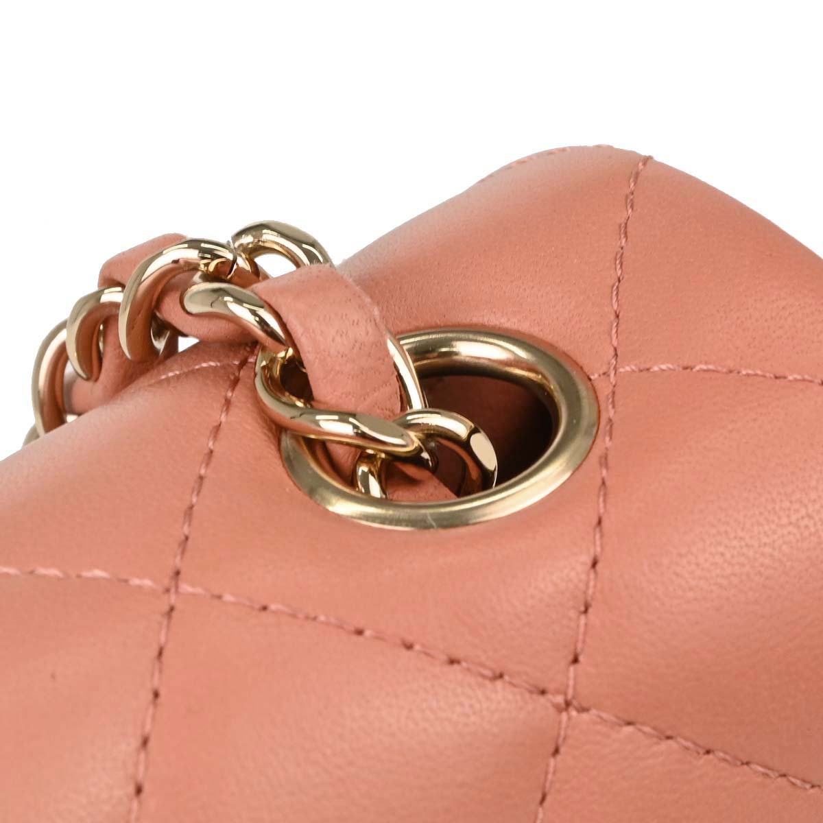 Chanel Pink Lambskin Single Flap Shoulder Bag
