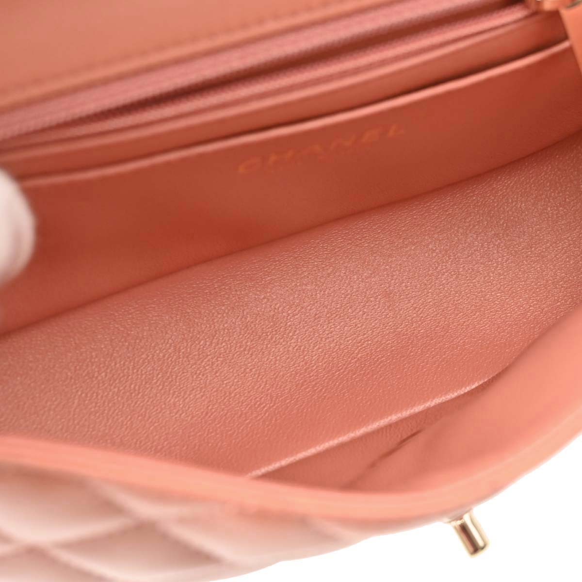 Chanel Pink Lambskin Single Flap Shoulder Bag