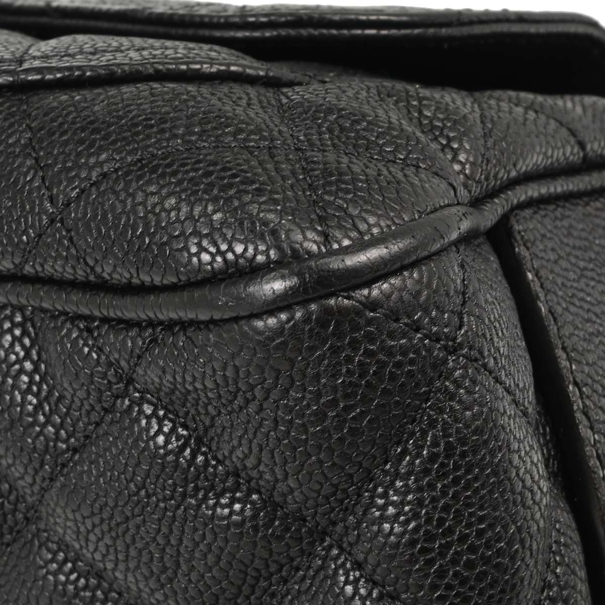 Chanel Black Caviar Skin Camera Bag Large