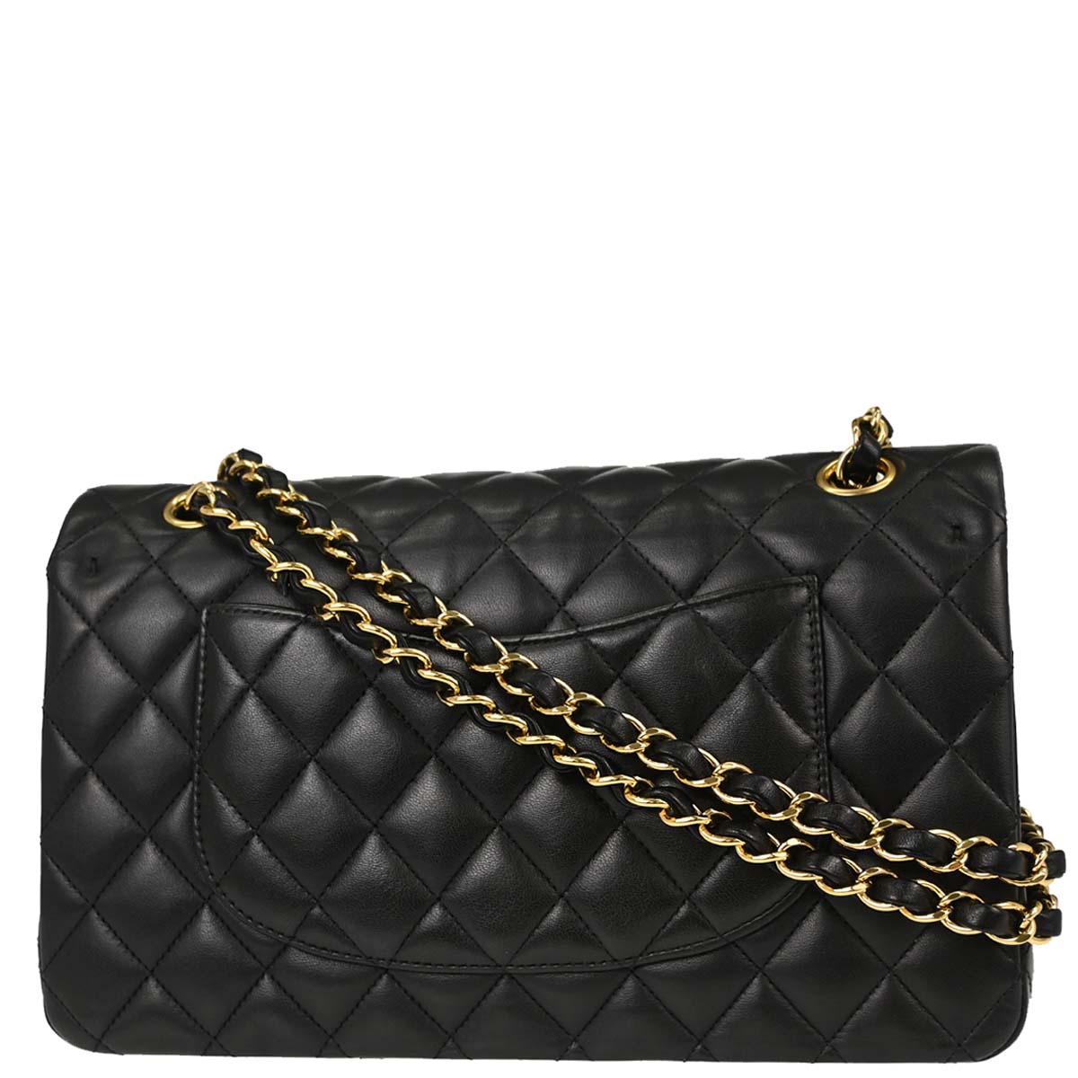Chanel 2017-2018 Black Lambskin Medium Classic Double Flap Shoulder Bag