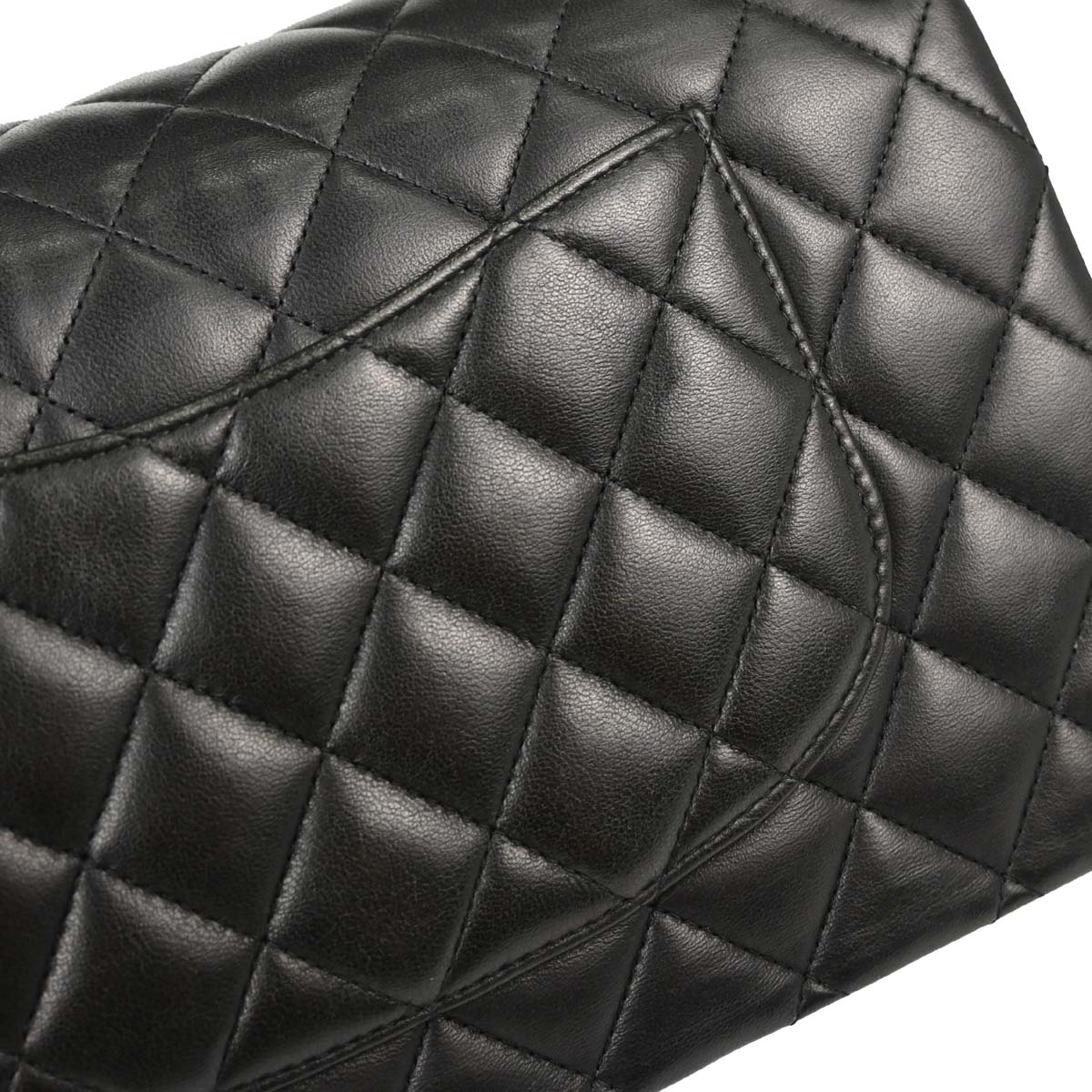 Chanel 2017-2018 Black Lambskin Medium Classic Double Flap Shoulder Bag
