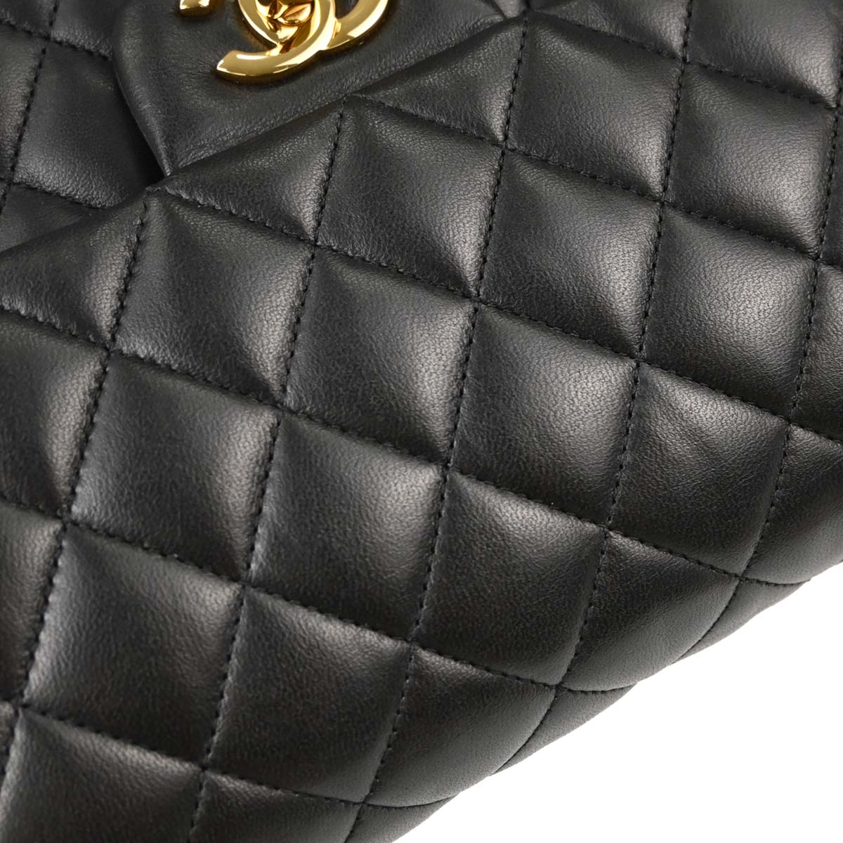 Chanel 2017-2018 Black Lambskin Medium Classic Double Flap Shoulder Bag