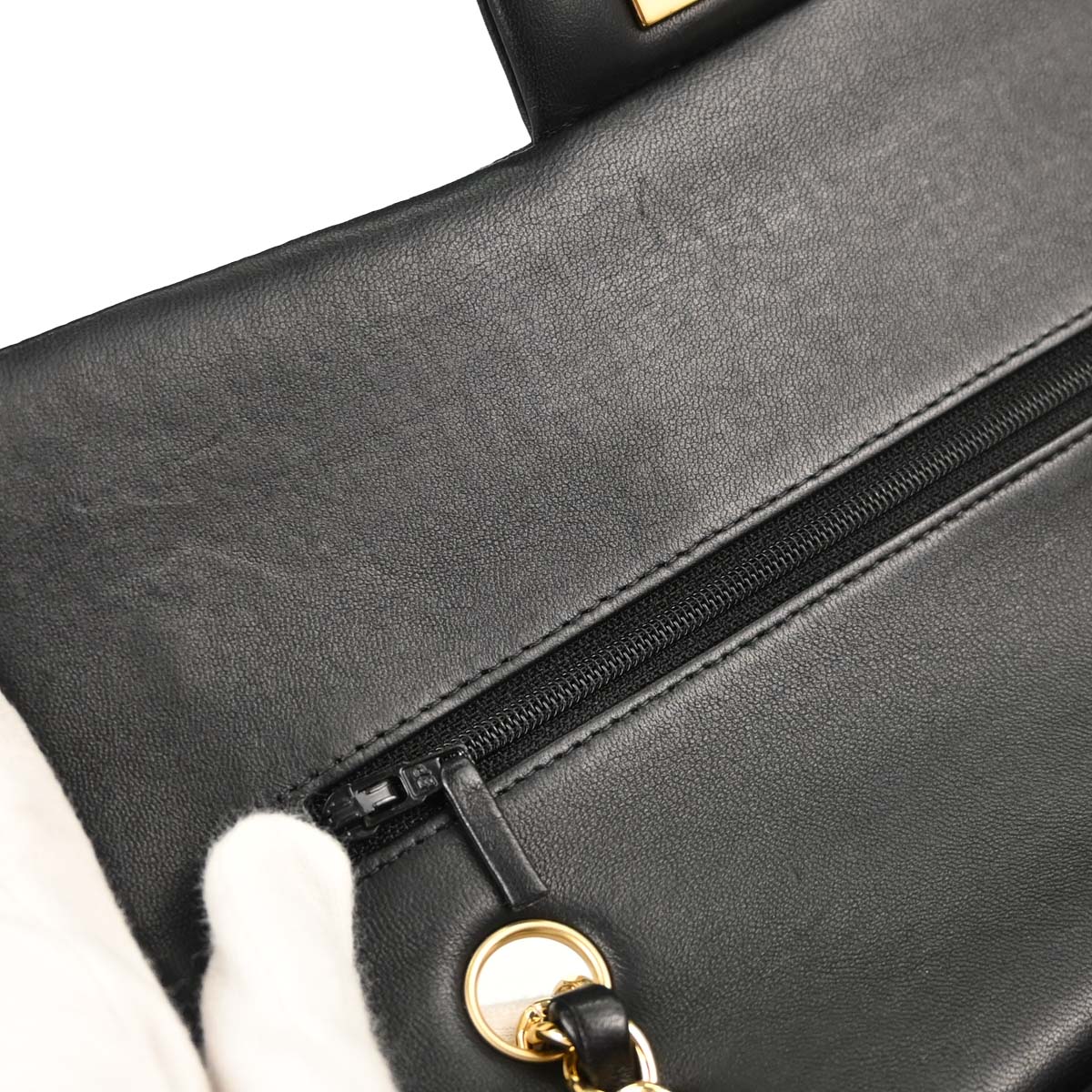 Chanel 2017-2018 Black Lambskin Medium Classic Double Flap Shoulder Bag