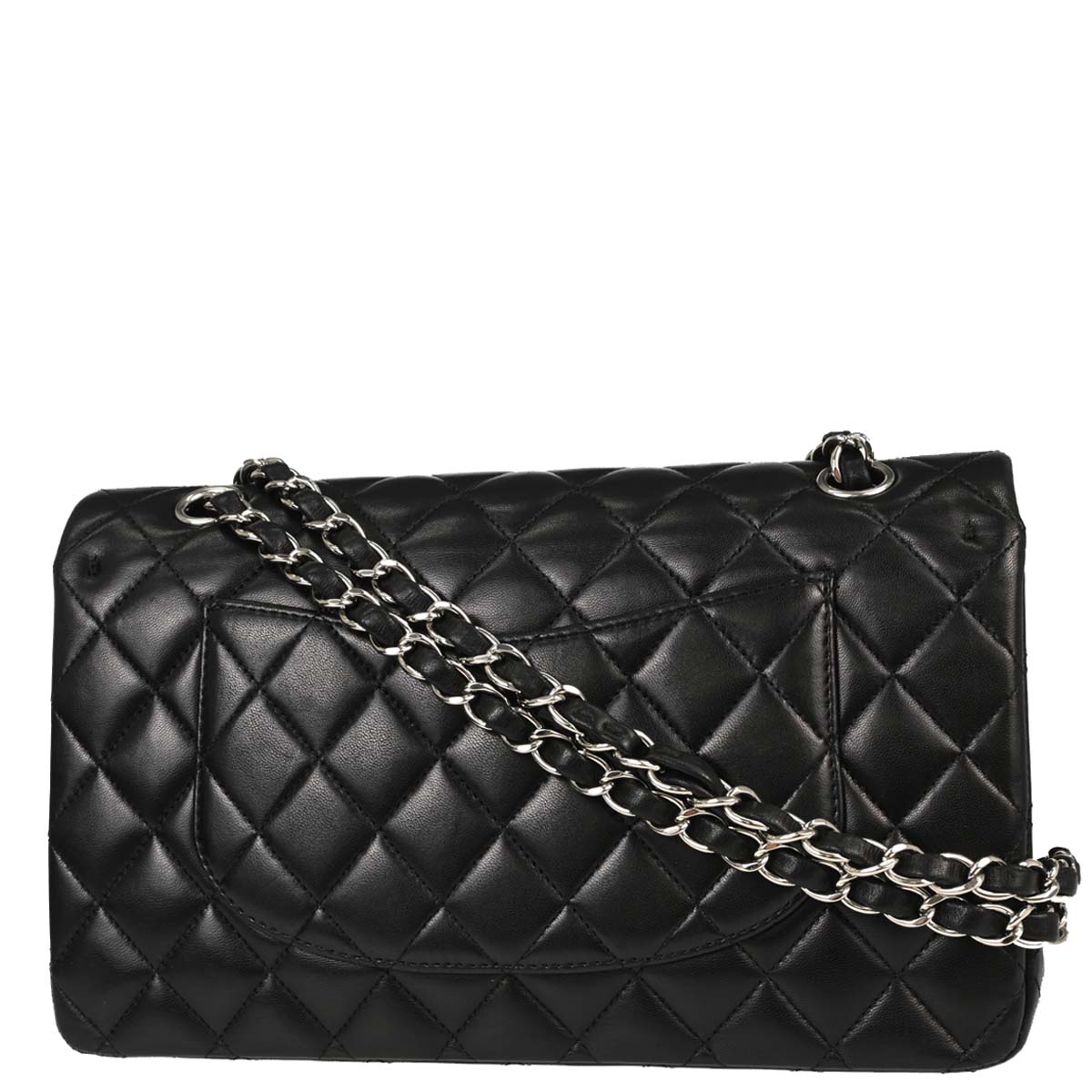 Chanel 2011 Black Lambskin Medium Classic Double Flap Shoulder Bag