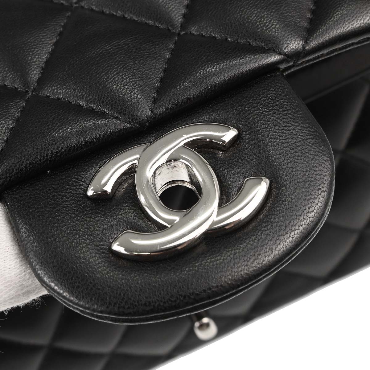 Chanel 2011 Black Lambskin Medium Classic Double Flap Shoulder Bag