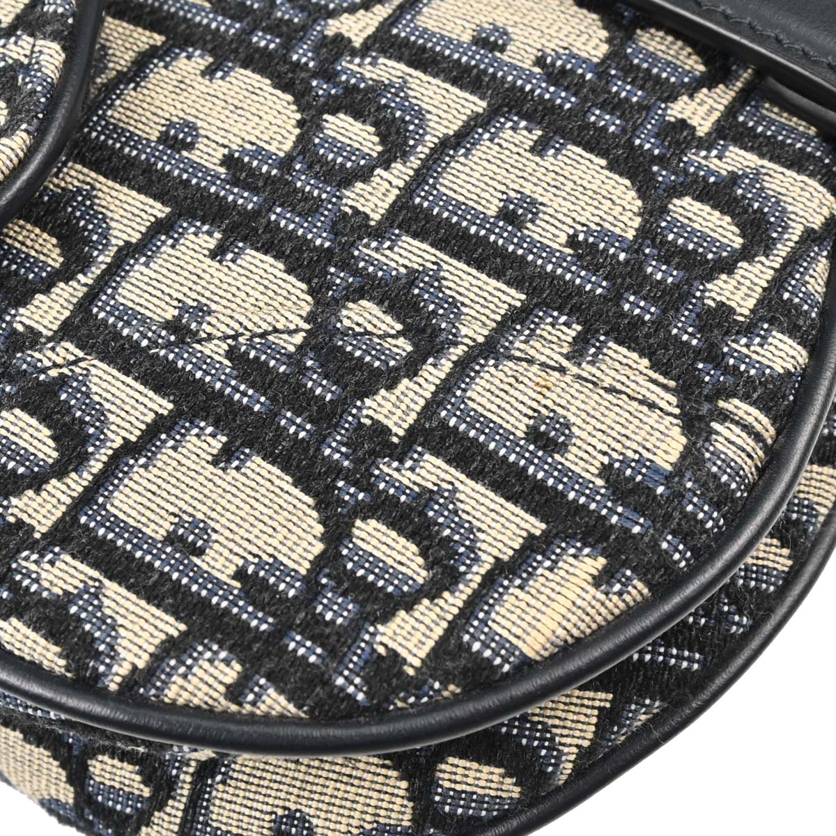 Christian Dior Navy Beige Trotter Oblique Saddle Handbag