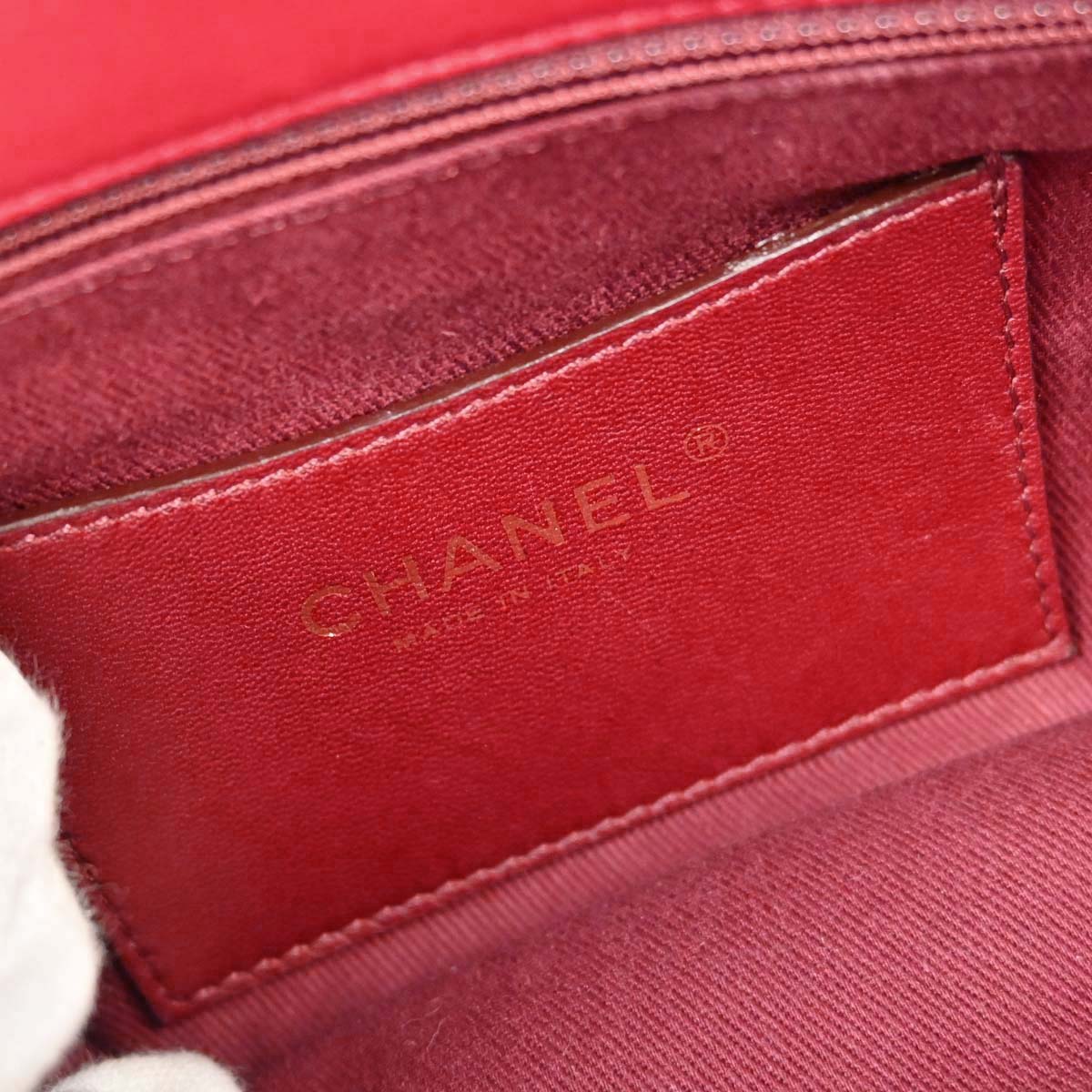 Chanel Red Lambskin Medium Bowling Mademoiselle Handbag