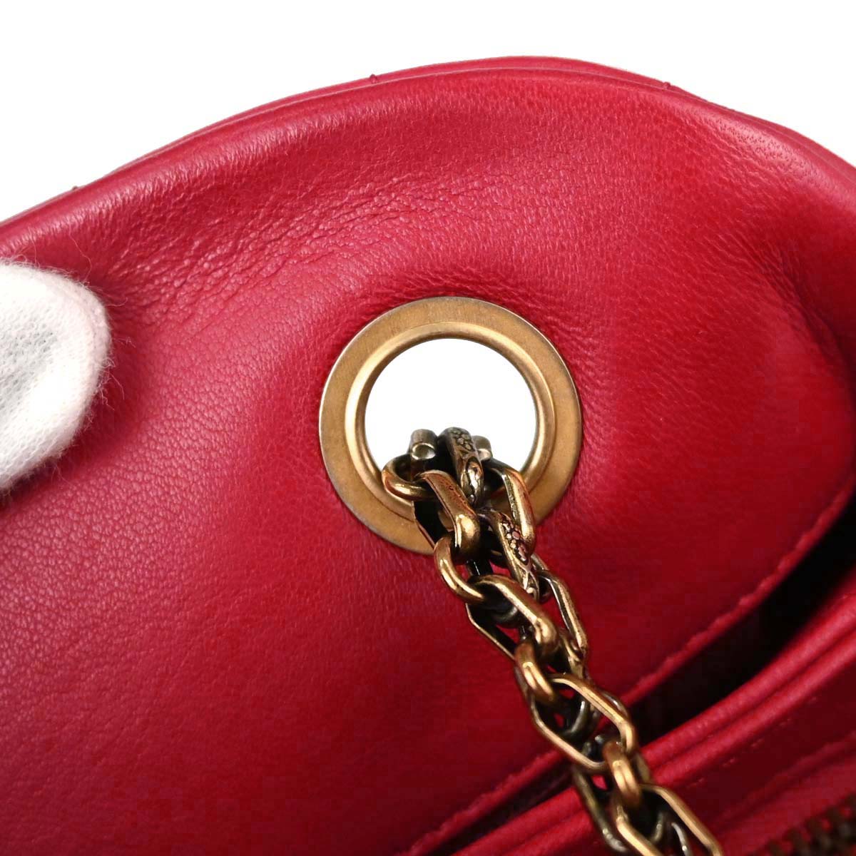 Chanel Red Lambskin Medium Bowling Mademoiselle Handbag
