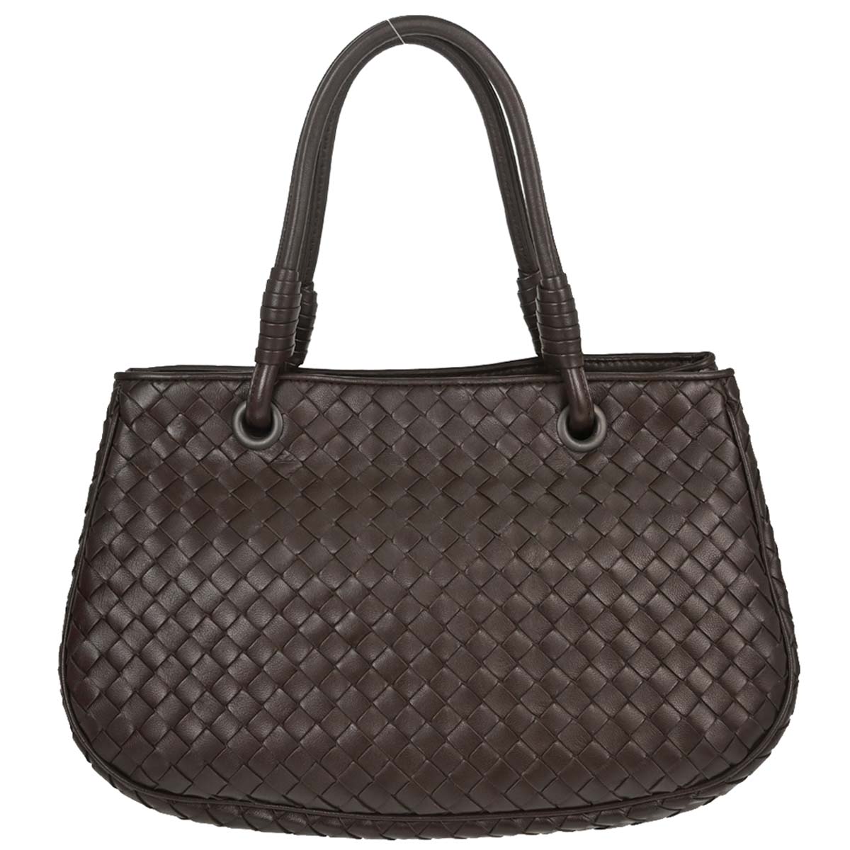 Bottega Veneta Brown Lambskin Intrecciato Tote Handbag