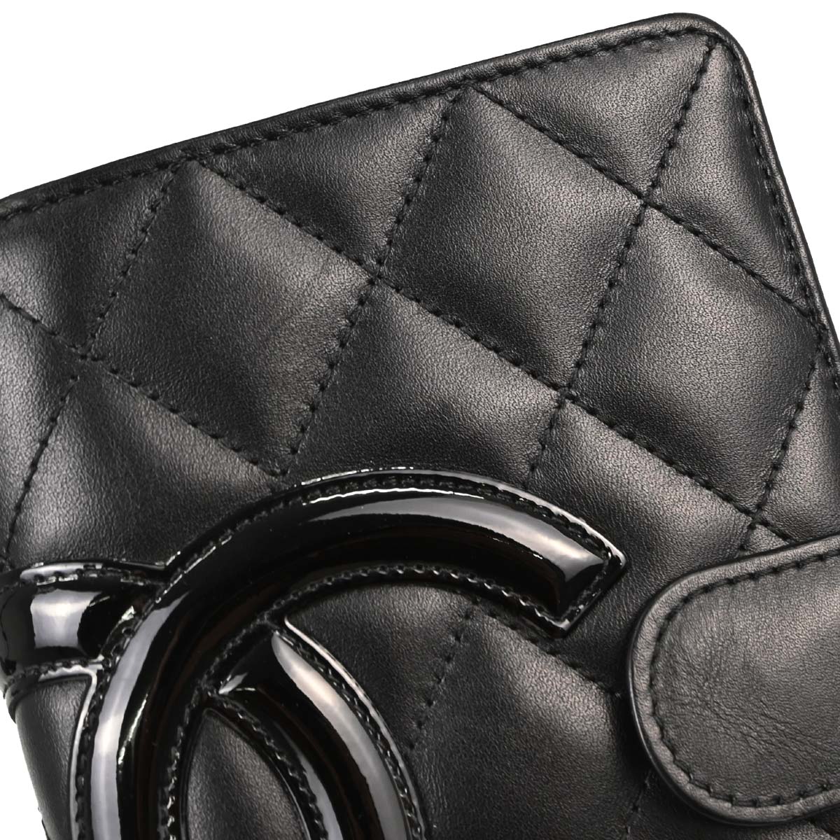 Chanel 2012 Black Calfskin Cambon Ligne Bifold Wallet