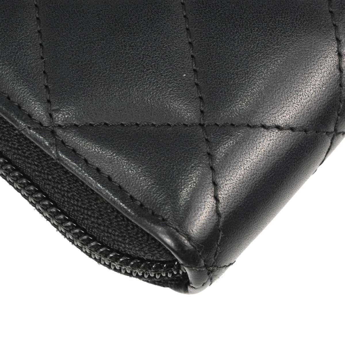 Chanel 2014-2015 Black Calfskin Cambon Ligne Zip Around Long Wallet