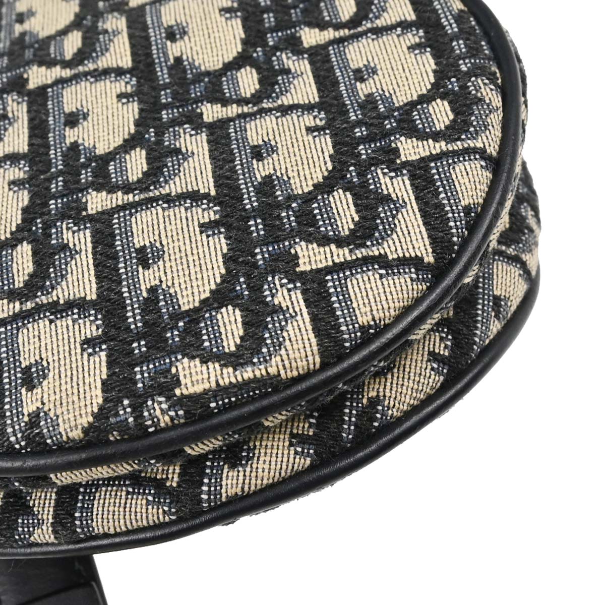 Christian Dior Navy Beige Trotter Oblique Saddle Handbag