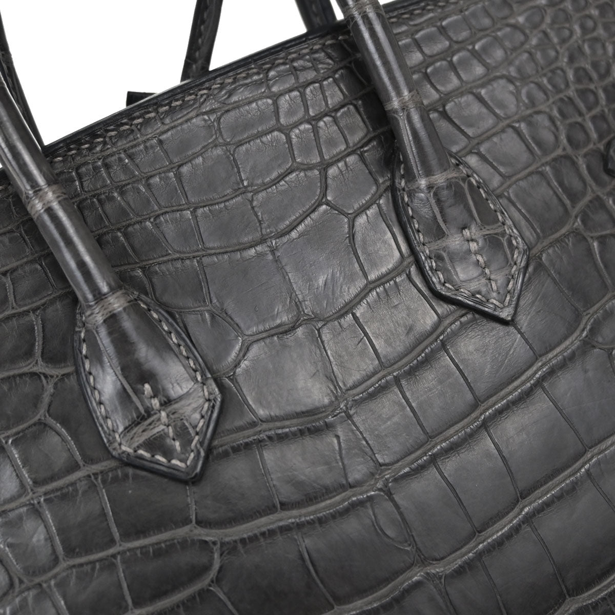 Hermes * Graphite Matt Alligator Birkin 25 Handbag