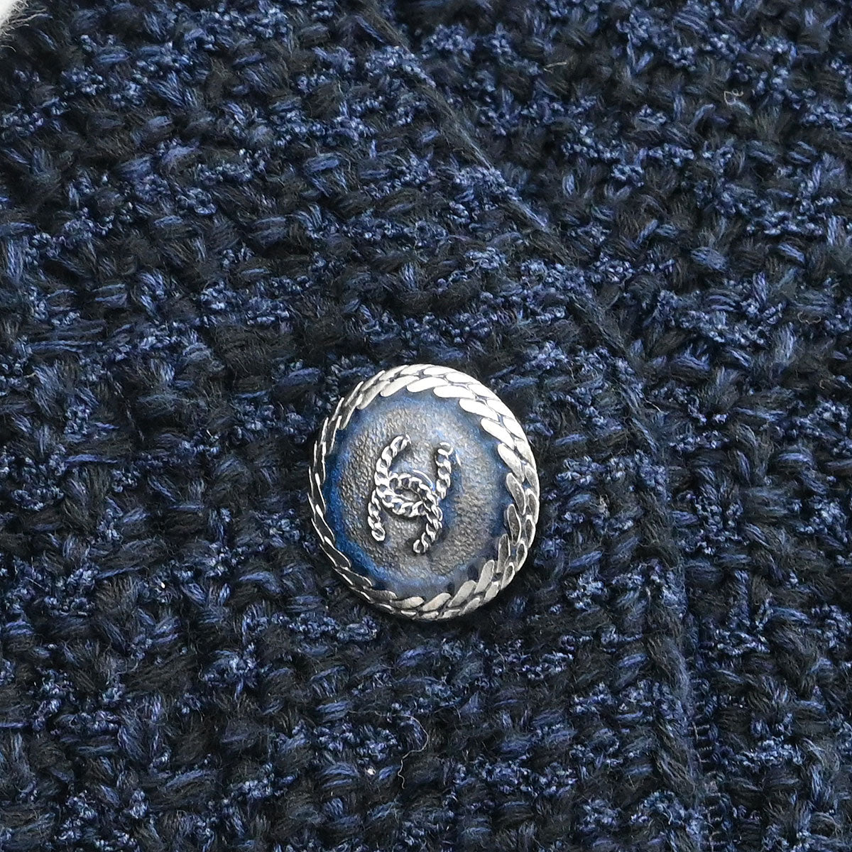 Chanel 2012 Tweed Cardigan Jacket Navy #40