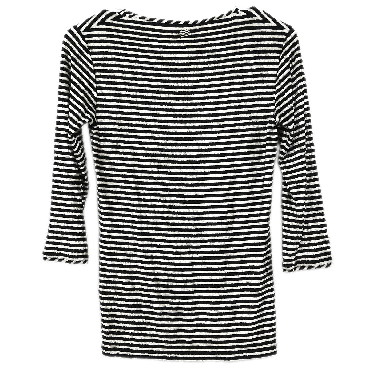 Chanel 2010 Round Neck Top Stripe Black White #38