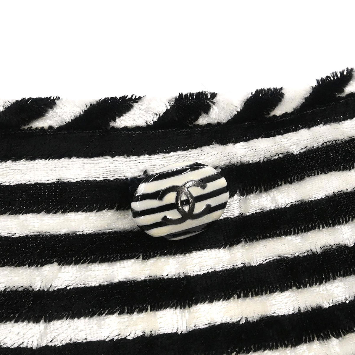 Chanel 2010 Round Neck Top Stripe Black White #38