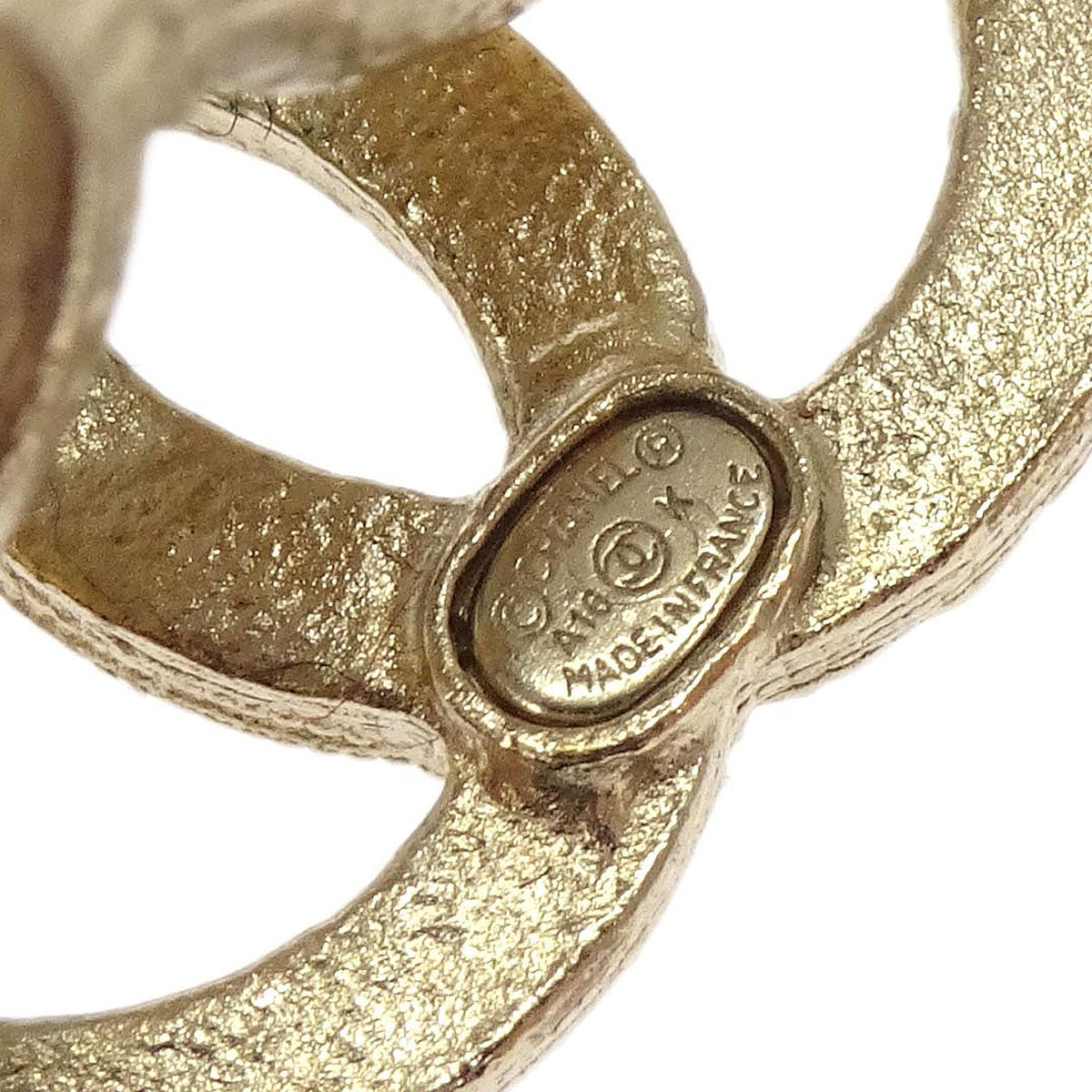 Chanel CC Ring Rhinestone Costume Pearl Gold #53 #52 A16K