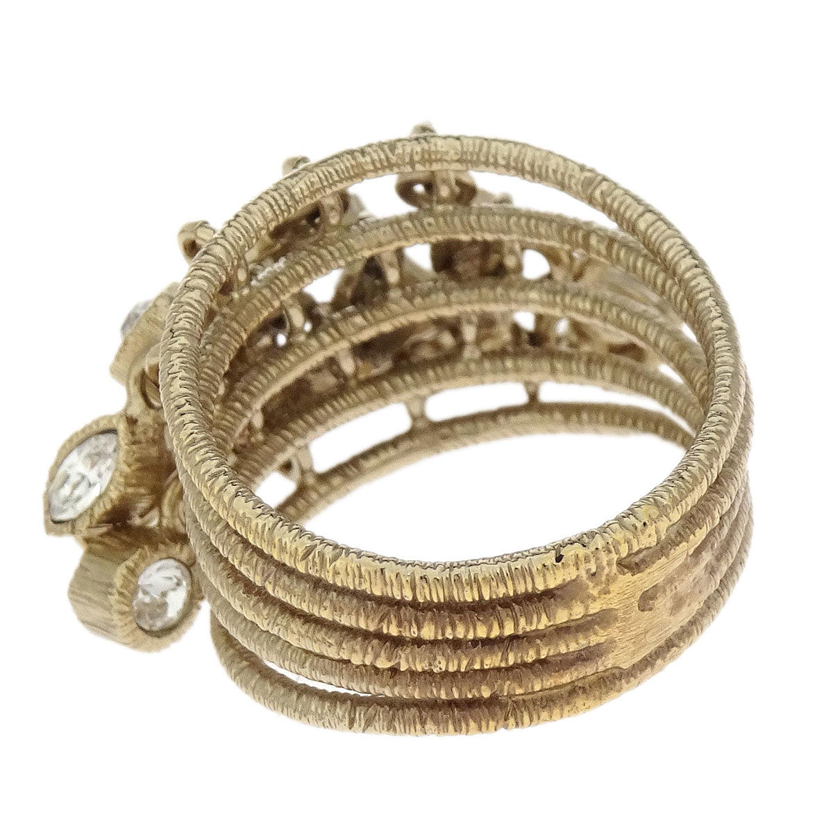 Chanel CC Ring Rhinestone Gold #53 B11A